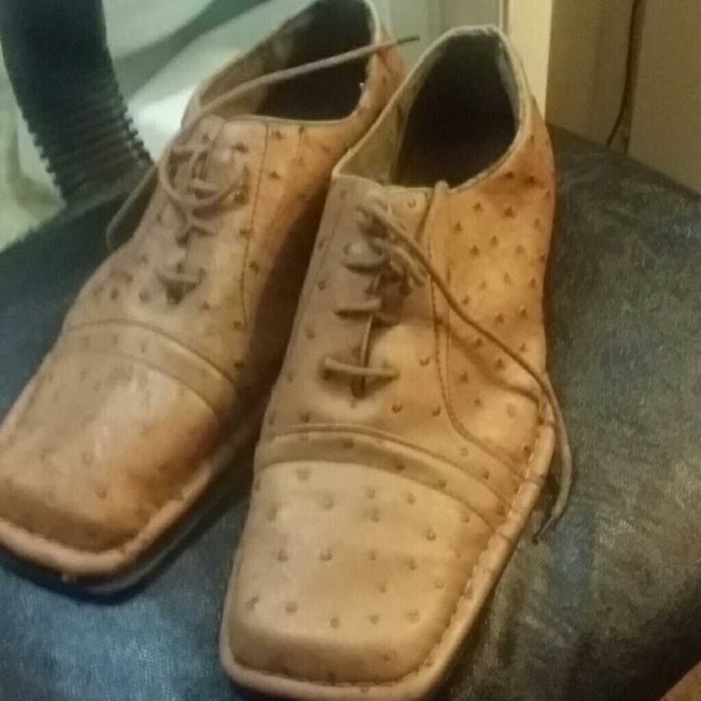 Mens 10 1/2 Ostrich dress shoes